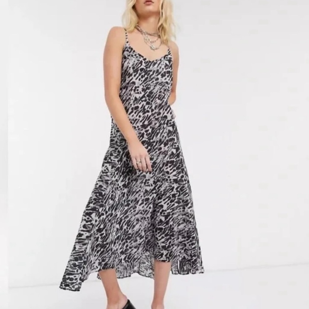 All Saints Animal Print Midi Dress